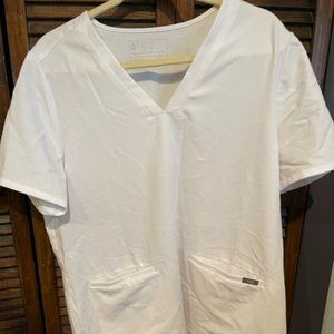 White Figs Casma Three- Pocket Scrub Top